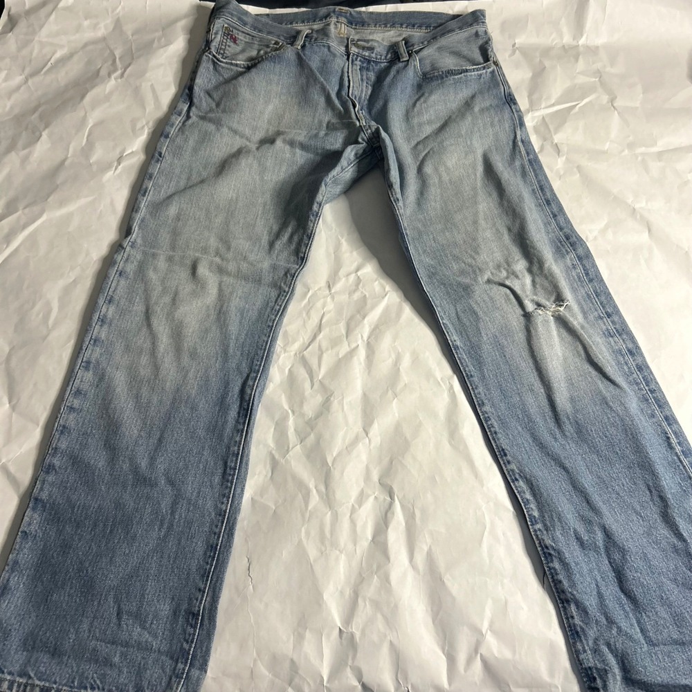 Polo Ralph Lauren Mens Light Wash‎ Classic 867 Straight Leg Denim Jeans 36x30